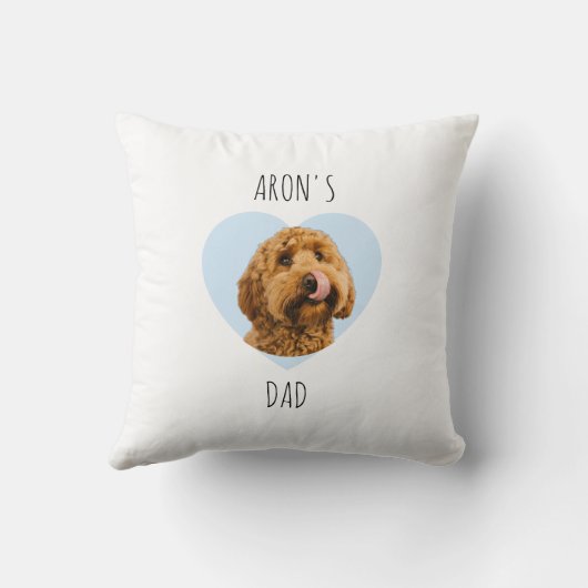 Personalized Dog Dad | Custom Pet Photo Heart クッション (裏面)
