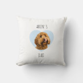 Personalized Dog Dad | Custom Pet Photo Heart クッション (正面)