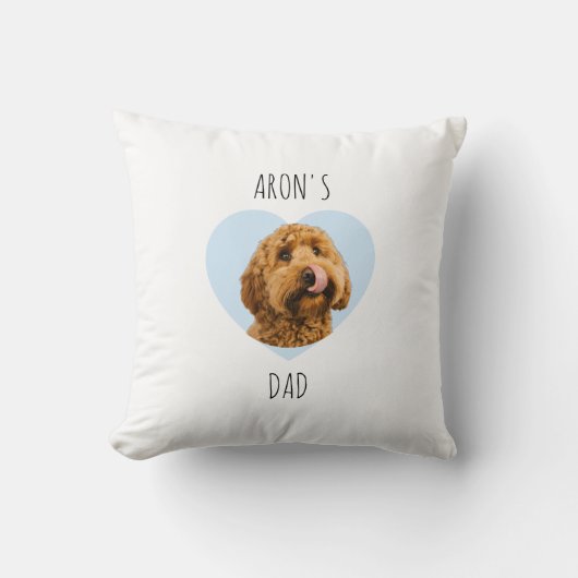 Personalized Dog Dad | Custom Pet Photo Heart クッション (正面)