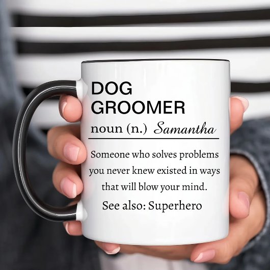 Personalized Dog Groomer Gift Definition Mug Funny マグカップ
