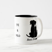 Personalized dog lover cat lover mug ツートーンマグカップ (正面右)