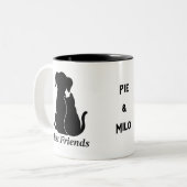 Personalized dog lover cat lover mug ツートーンマグカップ (正面左)