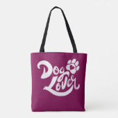 Personalized Dog Lover Hand-Lettered Burgundy トートバッグ (裏面)