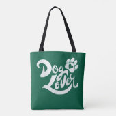 Personalized Dog Lover Hand-Lettered Green トートバッグ (裏面)
