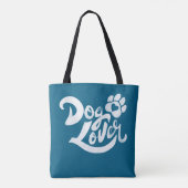 Personalized Dog Lover Hand-Lettered Ocean Blue トートバッグ (裏面)