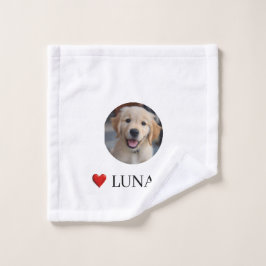 Personalized Dog Lover Photo & Name Towel ウォッシュタオル