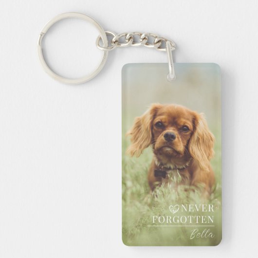 Personalized Dog Memorial Photo Pet Loss Gift キーホルダー (正面)