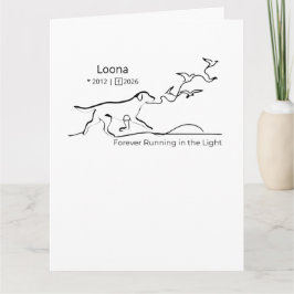 Personalized Dog Memorial Sympathy Line Art カード
