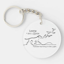Personalized Dog Memorial Sympathy Line Art キーホルダー