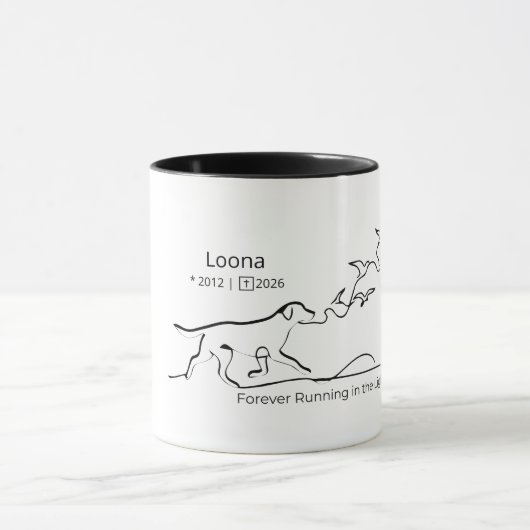Personalized Dog Memorial Sympathy Line Art マグカップ (中央)