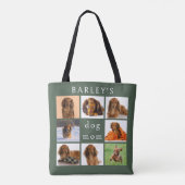 Personalized Dog Mom 8-Photo Collage Sage Green トートバッグ (裏面)