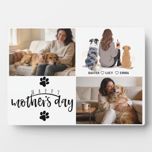 Personalized Dog Mom Custom Name | Happy Mother’s  フォトプラーク (正面)