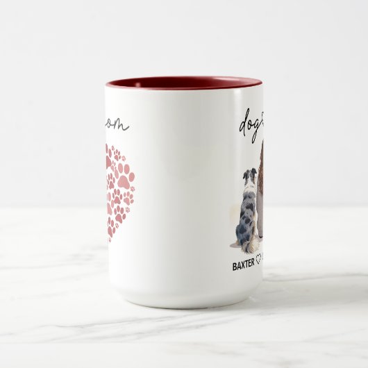 Personalized Dog Mom – Custom Name Mother’s Day マグカップ (中央)