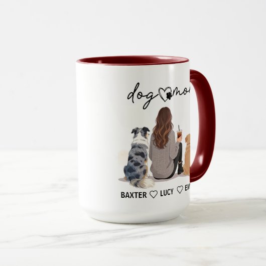 Personalized Dog Mom – Custom Name Mother’s Day マグカップ (正面右)
