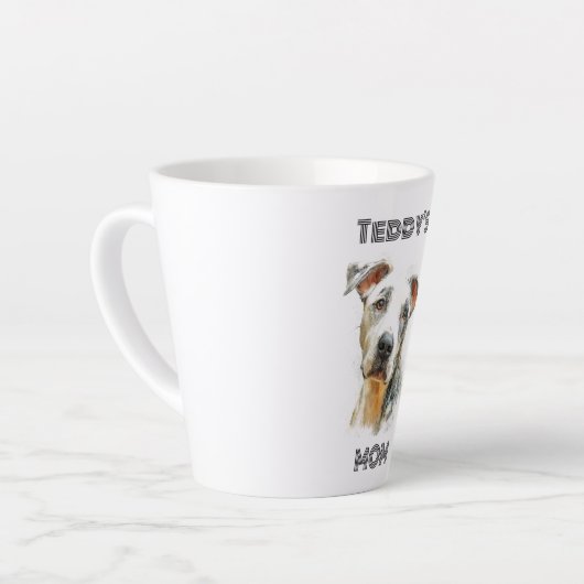 Personalized Dog Mom Latte Mug | Custom Gift カフェラテマグ (左アングル)