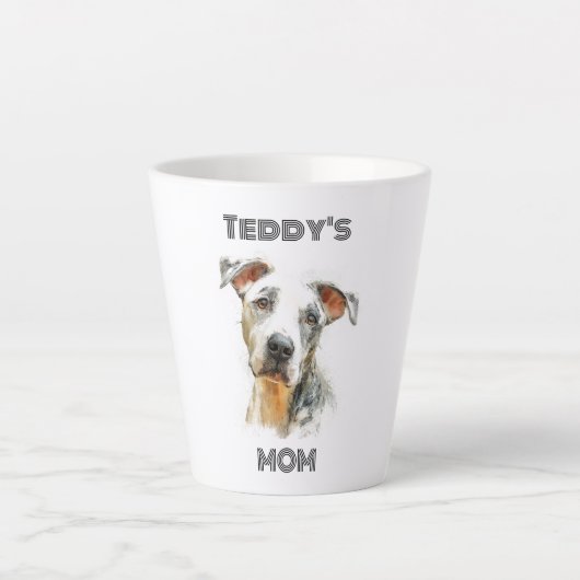 Personalized Dog Mom Latte Mug | Custom Gift カフェラテマグ (正面)