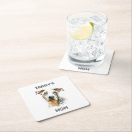Personalized Dog Mom Paper Coaster | Custom Gift スクエアペーパーコースター