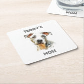 Personalized Dog Mom Paper Coaster | Custom Gift スクエアペーパーコースター (アングル)