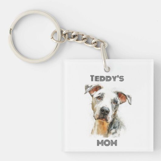 Personalized Dog Mom Photo Keychain | Custom Gift キーホルダー (正面)
