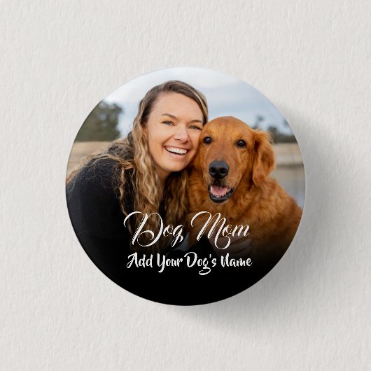 Personalized Dog Mom Photo Locket 缶バッジ (正面)
