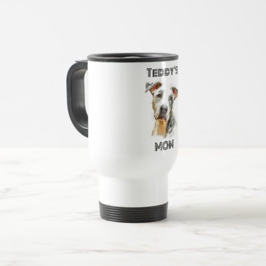 Personalized Dog Mom Travel Mug | Custom Gift トラベルマグ (正面左)