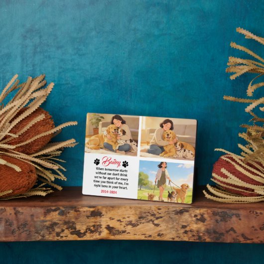 Personalized Dog Mom with Custom Name | Happy  フォトプラーク (側面)