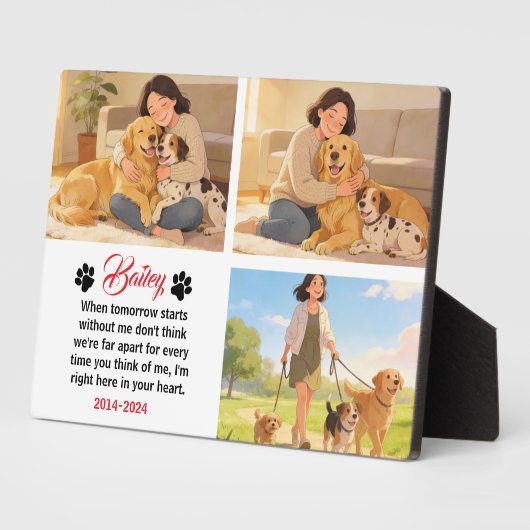 Personalized Dog Mom with Custom Name | Happy フォトプラーク (側面)