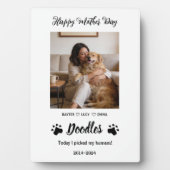 Personalized Dog Mom with Custom Name | Happy  フォトプラーク (正面)