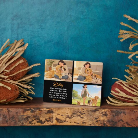 Personalized Dog Mom with Custom Name | Happy  フォトプラーク (側面)