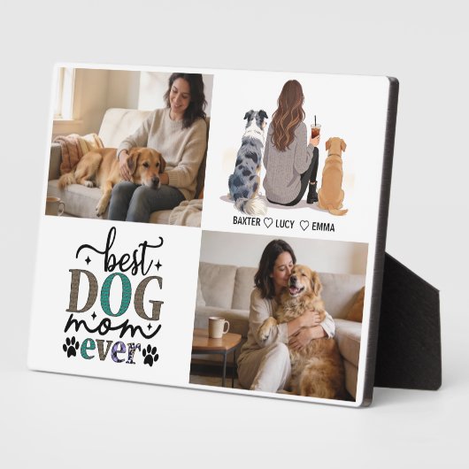 Personalized Dog Mom with Custom Name | Happy  フォトプラーク (側面)