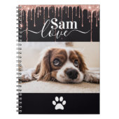 Personalized Dog Monogram Name Pet Photo  ノートブック (正面)