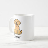 Personalized Dog Mug – Cute Golden Retriever Gift コーヒーマグカップ (正面左)
