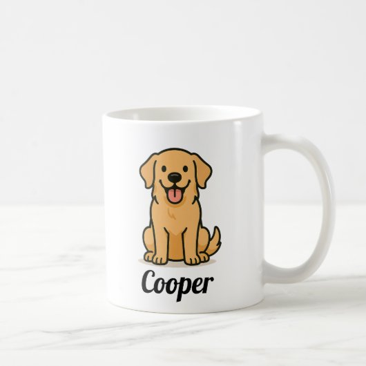 Personalized Dog Mug – Cute Golden Retriever Gift コーヒーマグカップ (右)