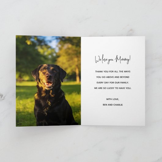 Personalized Dog Name Card – Happy Mother’s Day カード (内部)