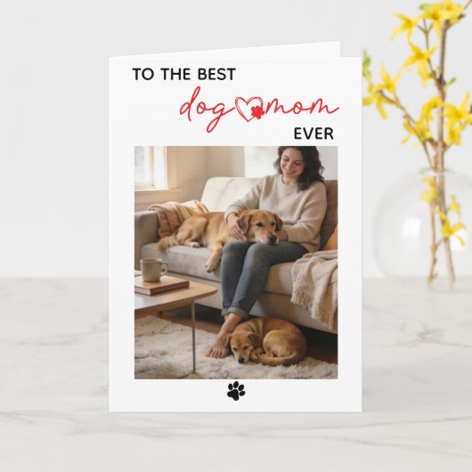 Personalized Dog Name Card – Happy Mother’s Day カード (黄色い花)