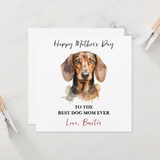 Personalized Dog Name – Happy Mother’s Day  カード (正面/裏面インサイチュ)