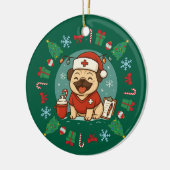 Personalized Dog Nurse Christmas Cute Holiday Pet セラミックオーナメント (左)