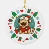 Personalized Dog Nurse Christmas Cute Holiday Pet セラミックオーナメント (正面)