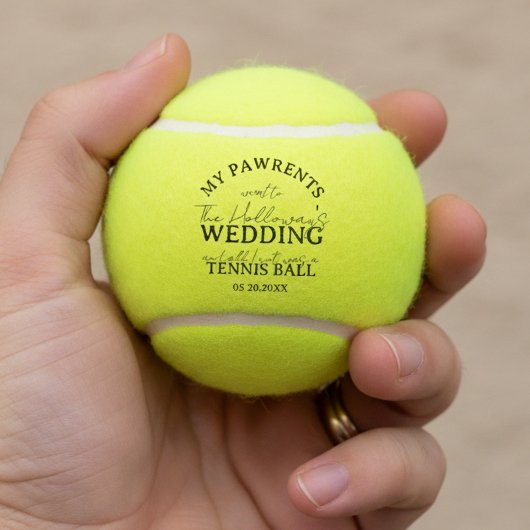 Personalized Dog Parent Wedding Favor テニスボール