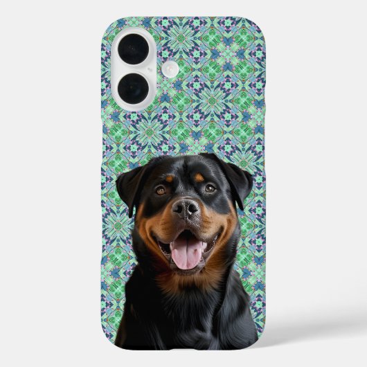 Personalized Dog Pet Photo Green Mandala Pattern Case-Mate iPhoneケース (裏面)