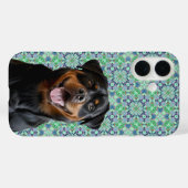 Personalized Dog Pet Photo Green Mandala Pattern Case-Mate iPhoneケース (裏面 (横))
