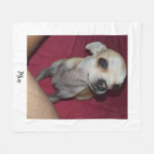 Personalized Dog Photo And Name Custom  フリースブランケット (正面(横))