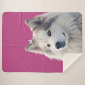 Personalized Dog Photo Blanket シェルパブランケット (正面(横))