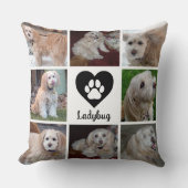 Personalized Dog Photo Collage with Custom Name クッション (正面)