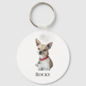 Personalized Dog Photo | Custom Pet Name  キーホルダー (正面)