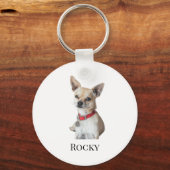 Personalized Dog Photo | Custom Pet Name キーホルダー (裏面)