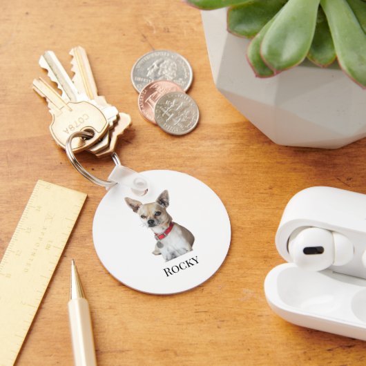 Personalized Dog Photo | Custom Pet Name  キーホルダー (デスク)