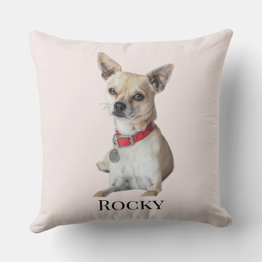 Personalized Dog Photo | Custom Pet Name  クッション (裏面)