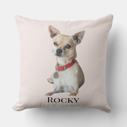 Personalized Dog Photo | Custom Pet Name  クッション (正面)
