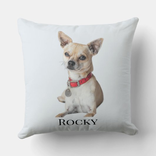 Personalized Dog Photo | Custom Pet Name  クッション (裏面)